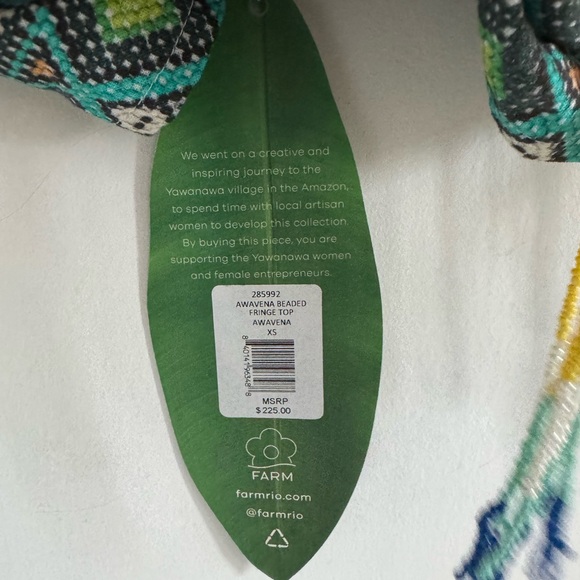 FARM Rio Multicolor Beaded Fringe Crop Top - Picture 4 of 7